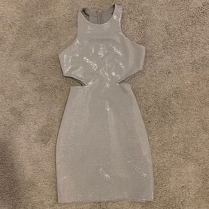 SPARKLE SILVER MINI DRESS 6